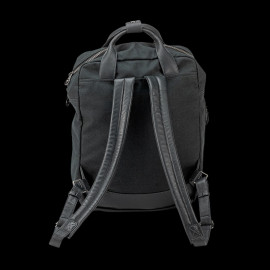 Carroll Shelby Rucksack GT40 aus Leder und Canvas Marineblau / Ecru Streifen