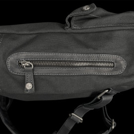 Carroll Shelby Rucksack GT40 aus Leder und Canvas Marineblau / Ecru Streifen