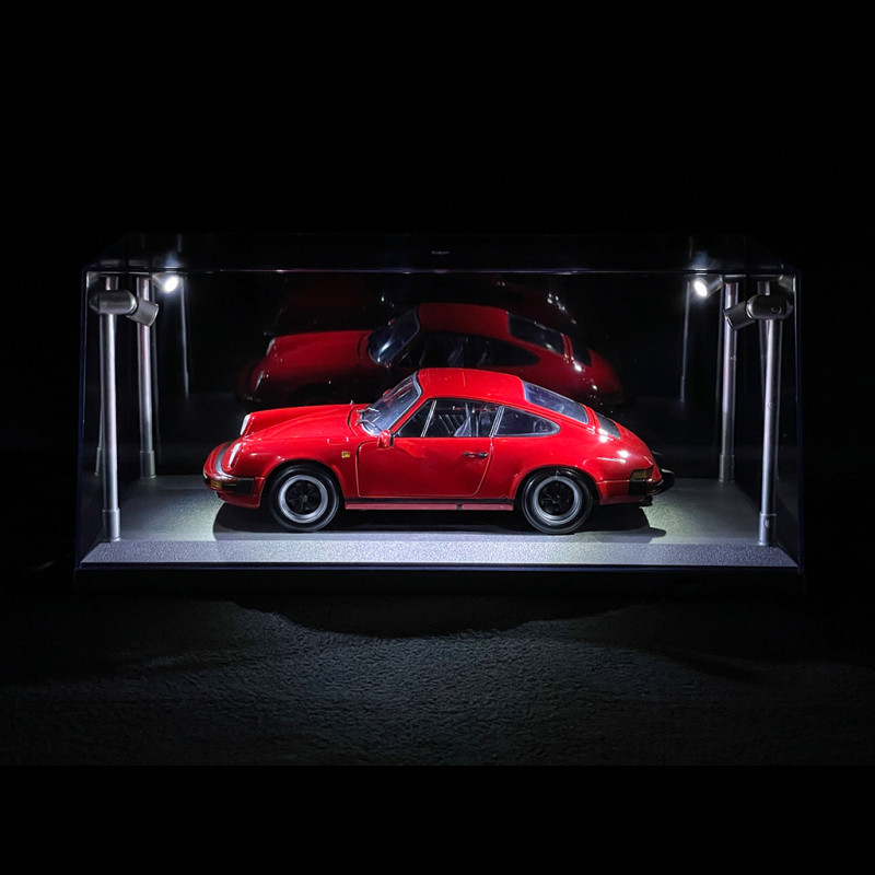 Miniature Display Case 1/18 Silver LED Lighting 189922