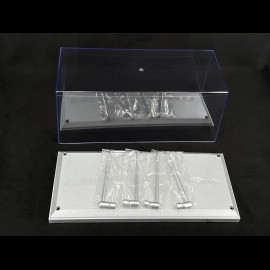 Miniatur-Vitrinen-Set 1/18 Silberne LED-Beleuchtung 189922