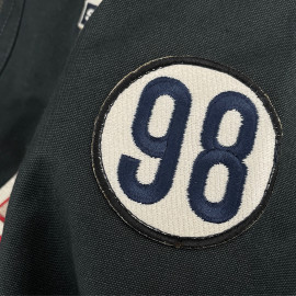 Carroll Shelby Snake Canvas Jacket Navy Blue / Ecru Stripes - Men