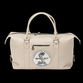 Carroll Shelby Travel Bag Big D 48H in Leather Sheep Crown Ecru