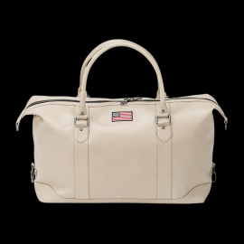 Carroll Shelby Travel Bag Big D 48H in Leather Sheep Crown Ecru
