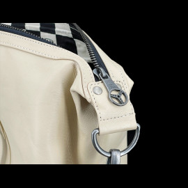 Carroll Shelby Travel Bag Big D 48H in Leather Sheep Crown Ecru
