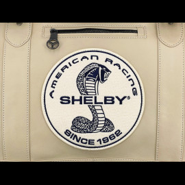 Carroll Shelby Reisetasche Big D 48H aus Leder Sheep Crown Ecru