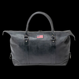 Carroll Shelby Travel Bag Big D 48H in Leather Sheep Crown Navy Blue