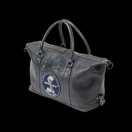 Carroll Shelby Reisetasche Big D 48H aus Leder Sheep Crown Marineblau