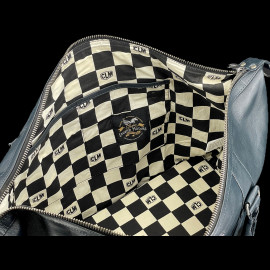 Carroll Shelby Travel Bag Big D 48H in Leather Sheep Crown Navy Blue