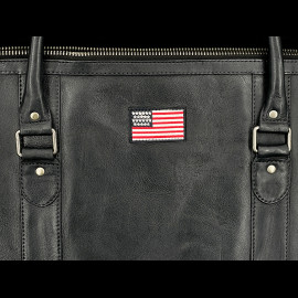 Carroll Shelby Travel Bag Big D 48H in Leather Sheep Crown Navy Blue