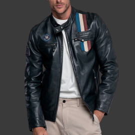 Steve McQueen Lederjacke x 24h Le Mans Austin Marineblau 28075-N - Herren