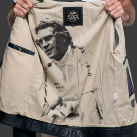 Steve McQueen Lederjacke x 24h Le Mans Austin Marineblau 28075-N - Herren