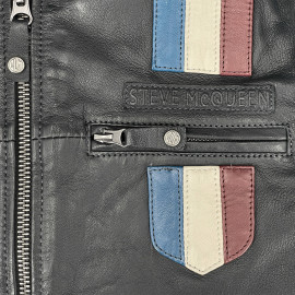 Steve McQueen Lederjacke x 24h Le Mans Austin Marineblau 28075-N - Herren