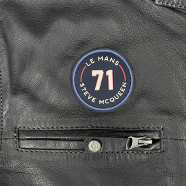 Steve McQueen Leather Jacket x 24h Le Mans Austin Navy Blue 28075-N - Men's