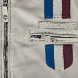 Steve McQueen Leather Jacket x 24h Le Mans Austin Ecru 28075-E - Men