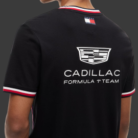 Cadillac T-Shirt F1 Team x Tommy Hilfiger mit Dreifarbigen Zierstreifen 2026 Schwarz MN0MN00076BDS - Unisex