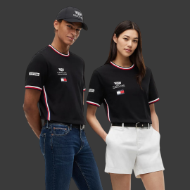 Cadillac T-Shirt F1 Team x Tommy Hilfiger with Tricolor Trim 2026 Black MN0MN00076BDS - Unisex