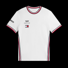 Cadillac T-Shirt F1 Team x Tommy Hilfiger mit Dreifarbigen Zierstreifen 2026 Weiß MN0MN00076YBR - Unisex
