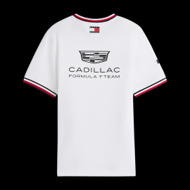 Cadillac T-Shirt F1 Team x Tommy Hilfiger mit Dreifarbigen Zierstreifen 2026 Weiß MN0MN00076YBR - Unisex