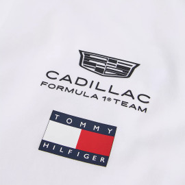 Cadillac T-Shirt F1 Team x Tommy Hilfiger mit Dreifarbigen Zierstreifen 2026 Weiß MN0MN00076YBR - Unisex