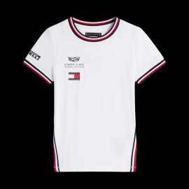 Cadillac T-Shirt F1 Team x Tommy Hilfiger 2026 mit Dreifarbigen Zierstreifen Weiß KS0KS00787YBR - Kinder