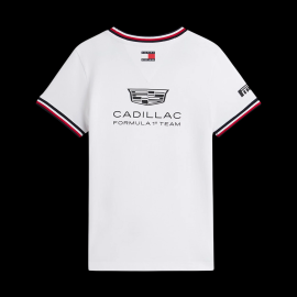Cadillac T-Shirt F1 Team x Tommy Hilfiger 2026 mit Dreifarbigen Zierstreifen Weiß KS0KS00787YBR - Kinder