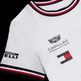 Cadillac T-Shirt F1 Team x Tommy Hilfiger 2026 mit Dreifarbigen Zierstreifen Weiß KS0KS00787YBR - Kinder