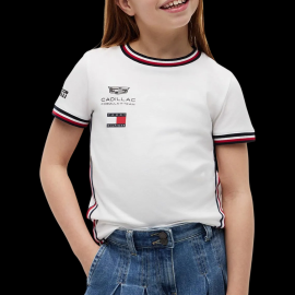 Cadillac T-Shirt F1 Team x Tommy Hilfiger 2026 mit Dreifarbigen Zierstreifen Weiß KS0KS00787YBR - Kinder