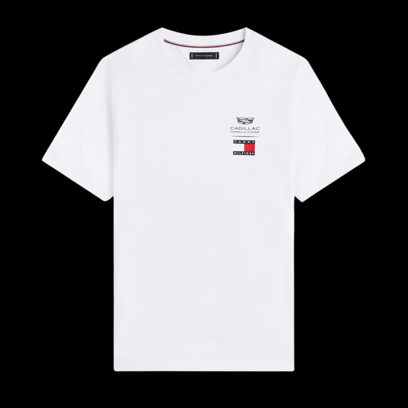 Cadillac T-Shirt F1 Team x Tommy Hilfiger Logos 2026 Weiß MN0MN00082YBR - Unisex