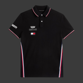 Cadillac Polo Shirt F1 Team x Tommy Hilfiger 2026 with Tricolor Trim Black MN0MN00072BDS - Unisex