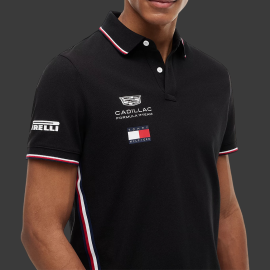Cadillac Polo Shirt F1 Team x Tommy Hilfiger 2026 with Tricolor Trim Black MN0MN00072BDS - Unisex