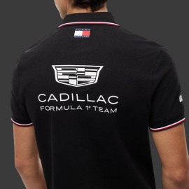 Cadillac Polo Shirt F1 Team x Tommy Hilfiger 2026 with Tricolor Trim Black MN0MN00072BDS - Unisex