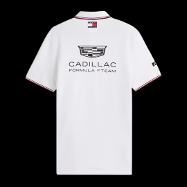 Cadillac Poloshirt F1 Team x Tommy Hilfiger mit Dreifarbigen Zierstreifen 2026 Weiß MN0MN00072YBR - Unisex