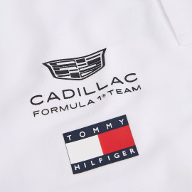 Cadillac Polo Shirt F1 Team x Tommy Hilfiger with Tricolor Trim 2026 White MN0MN00072YBR - Unisex