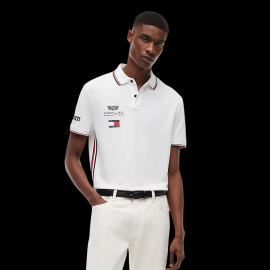 Cadillac Poloshirt F1 Team x Tommy Hilfiger mit Dreifarbigen Zierstreifen 2026 Weiß MN0MN00072YBR - Unisex