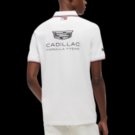 Cadillac Poloshirt F1 Team x Tommy Hilfiger mit Dreifarbigen Zierstreifen 2026 Weiß MN0MN00072YBR - Unisex