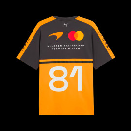 McLaren T-Shirt Formel 1 Team n° 81 Oscar Piastri 2026 Puma Papaya Orange / Phantom 713954-01 - unisex