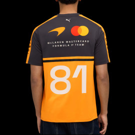 McLaren T-Shirt Formel 1 Team n° 81 Oscar Piastri 2026 Puma Papaya Orange / Phantom 713954-01 - unisex