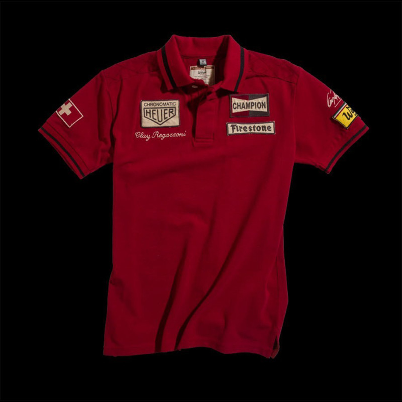 Polo Shirt Clay Regazzoni n° 4 Monza 1970 Red Warson 13010 - Men