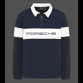 Porsche Polo-Shirt mit langen Ärmeln Marineblau / Weiß WAP813TFWR - unisex