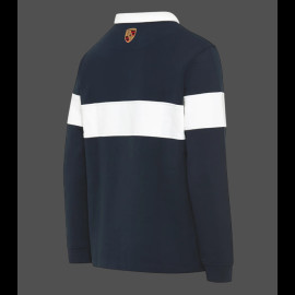 Porsche Polo Shirt long-sleeved Navy Blue / White WAP813TFWR - unisex