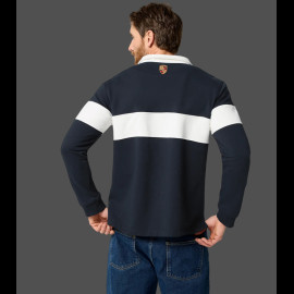 Porsche Polo-Shirt mit langen Ärmeln Marineblau / Weiß WAP813TFWR - unisex