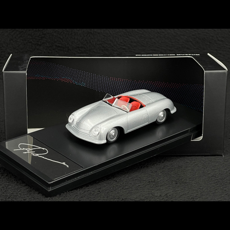 Porsche 356 Nr. 1 Roadster 1948 mit gravierter Unterschrift von Ferry Porsche Silbergrau 1/43 Welly MAP01935625