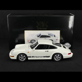 Porsche 911 Carrera RS Typ 964 Cup Felgen mit Aufklebern 1992 Weiß 1/12 KK Scale KKDC120241C
