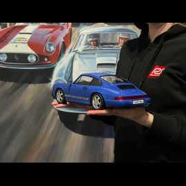 Porsche 911 Carrera RS Typ 964 Cup Felgen mit Aufklebern 1992 Blau 1/12 KK Scale KKDC120244C