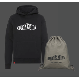 Porsche Sweatshirt Luftgekühlt + Tasche Schwarz WAP801TFWL - unisex