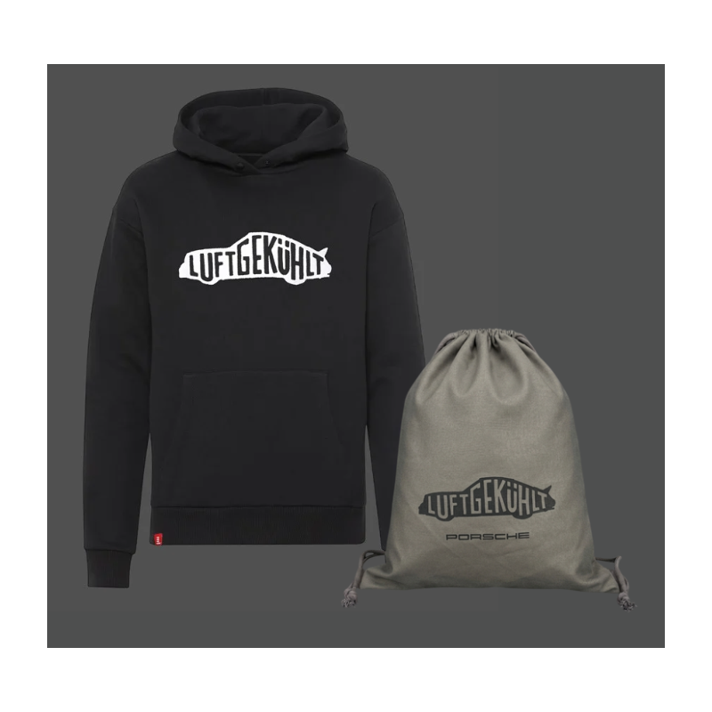 Porsche Sweatshirt Luftgekühlt + Tasche Schwarz WAP801TFWL - unisex