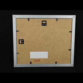 Porsche Frame 911 RSR Type 991 n° 76 Winner 24h Le Mans 2007 Grey wooden frame with sketch 25 x 30 cm - Uli Ehret