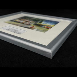 Porsche Frame 911 RSR Type 991 n° 76 Winner 24h Le Mans 2007 Grey wooden frame with sketch 25 x 30 cm - Uli Ehret