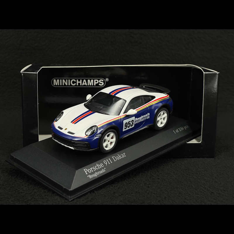 Porsche 911 Dakar Typ 992 n° 953 Roughroads 2022 Enzianblau / Weiß 1/43 Minichamps 410062075