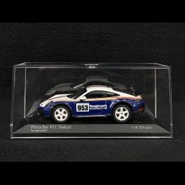 Porsche 911 Dakar Type 992 n° 953 Roughroads 2022 Gentian Blue / White 1/43 Minichamps 410062075